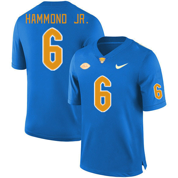 Pitt Panthers #6 Rodney Hammond Jr. College Football Jerseys Stitched Sale-Royal